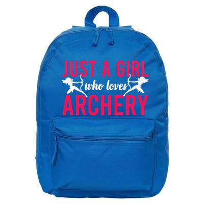 Archery Bow Archer Girl Just A Girl Who Loves Archery Gift 16 in Basic Backpack
