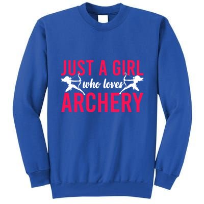 Archery Bow Archer Girl Just A Girl Who Loves Archery Gift Tall Sweatshirt