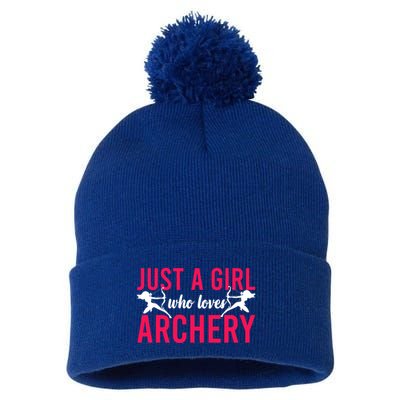 Archery Bow Archer Girl Just A Girl Who Loves Archery Gift Pom Pom 12in Knit Beanie