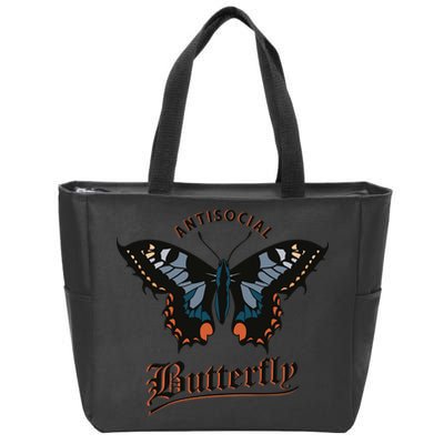 Antisocial Butterfly Zip Tote Bag