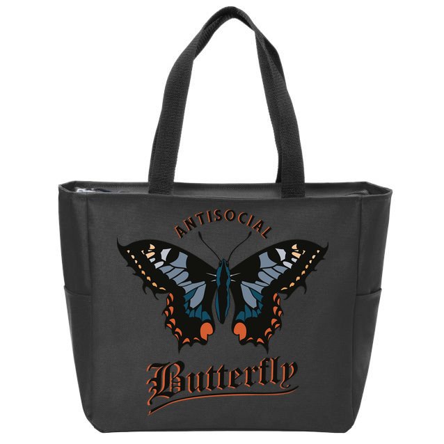 Antisocial Butterfly Zip Tote Bag