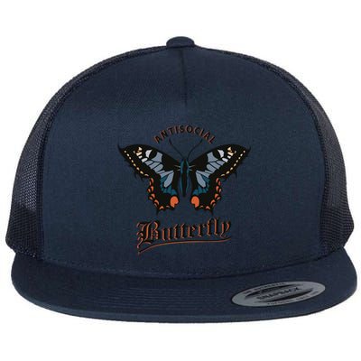 Antisocial Butterfly Flat Bill Trucker Hat