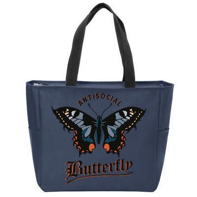 Antisocial Butterfly Zip Tote Bag