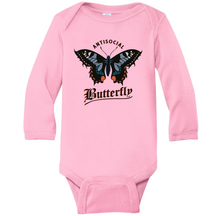 Antisocial Butterfly Baby Long Sleeve Bodysuit