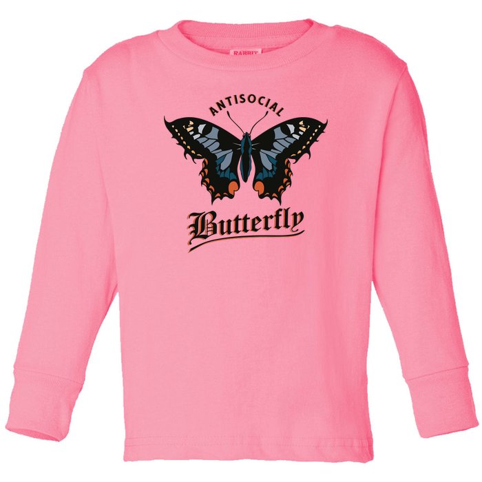 Antisocial Butterfly Toddler Long Sleeve Shirt