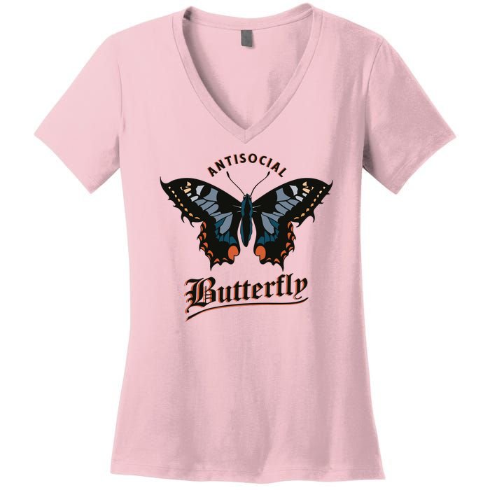 Antisocial Butterfly Women's V-Neck T-Shirt