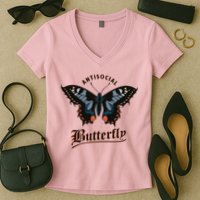 Antisocial Butterfly Women's V-Neck T-Shirt