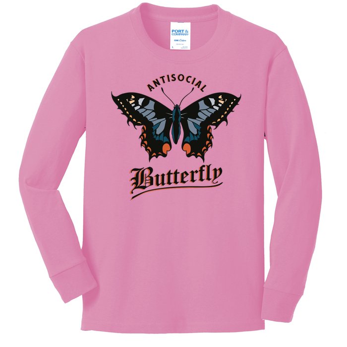 Antisocial Butterfly Kids Long Sleeve Shirt