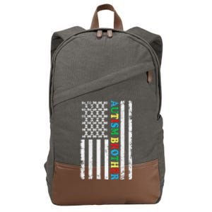 Autism Brother Autism American Flag Family Awareness Cotton Canvas Backpack