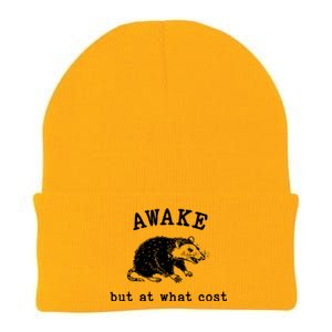 Awake But At What Cost Retro Knit Cap Winter Beanie