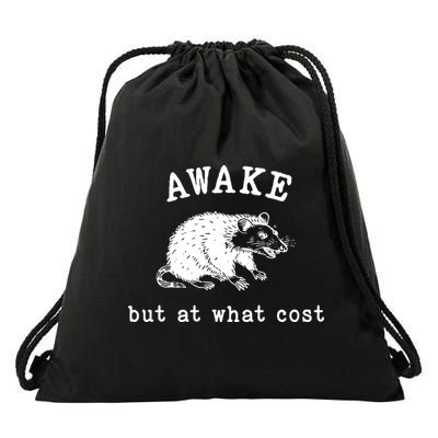 Awake But At What Cost Retro Drawstring Bag