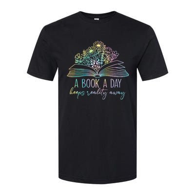 A Book A Day Keeps Reality Away Funny Reading Book Lovers Softstyle® CVC T-Shirt