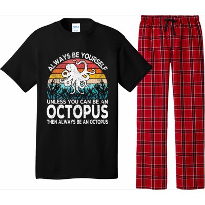 Always Be An Octopus Lover Funny Octopus Quote Retro Pajama Set