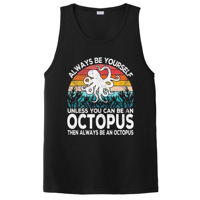 Always Be An Octopus Lover Funny Octopus Quote Retro PosiCharge Competitor Tank