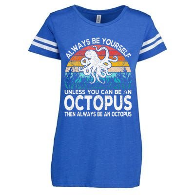 Always Be An Octopus Lover Funny Octopus Quote Retro Enza Ladies Jersey Football T-Shirt