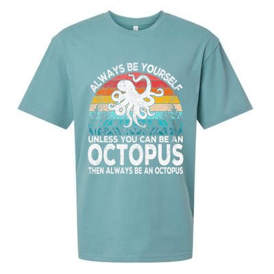 Always Be An Octopus Lover Funny Octopus Quote Retro Sueded Cloud Jersey T-Shirt