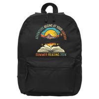 Adventure Begins At Your Library Summer Reading 2024 Vintage 16 in Basic Backpack