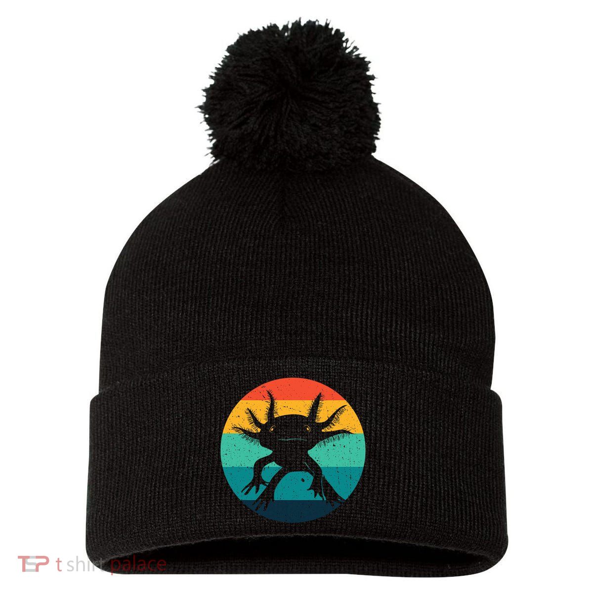 Ambystomatidae Breeder Axolotl Animal Funny Retro  Pom Pom 12in Knit Beanie