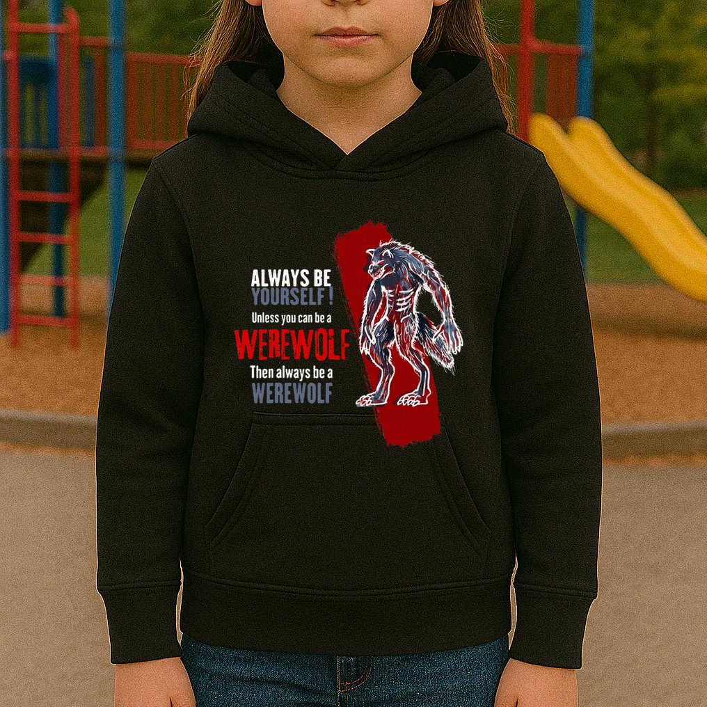 Always Be A Werewolf Funny Cool Wolf Lover Gift Kids Hoodie