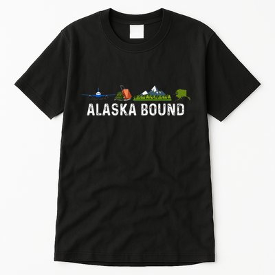 Alaska Bound Airplane Luggage And Mountains Tall T-Shirt