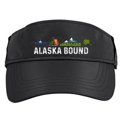 Alaska Bound Airplane Luggage And Mountains Adult Drive Performance Visor