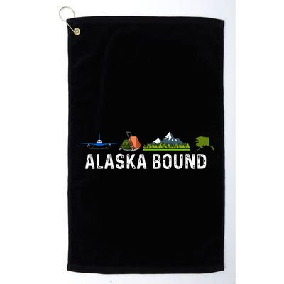 Alaska Bound Airplane Luggage And Mountains Golf Towel