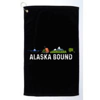 Alaska Bound Airplane Luggage And Mountains Golf Towel