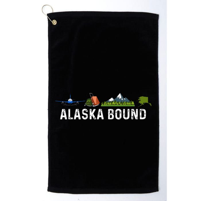 Alaska Bound Airplane Luggage And Mountains Golf Towel