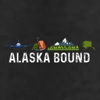 Alaska Bound Airplane Luggage And Mountains Golf Towel