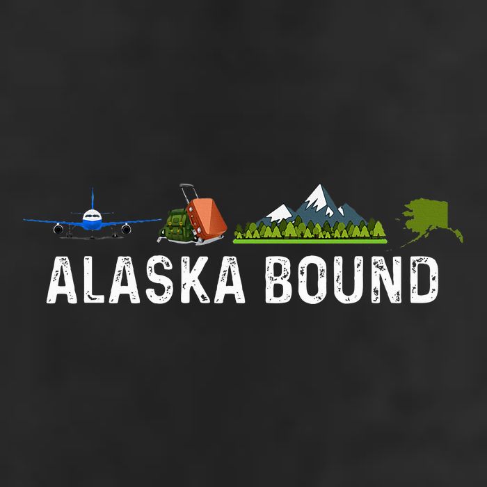 Alaska Bound Airplane Luggage And Mountains Golf Towel