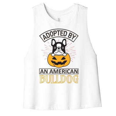 Adopted By American Bulldog Women's Racerback Cropped Tank