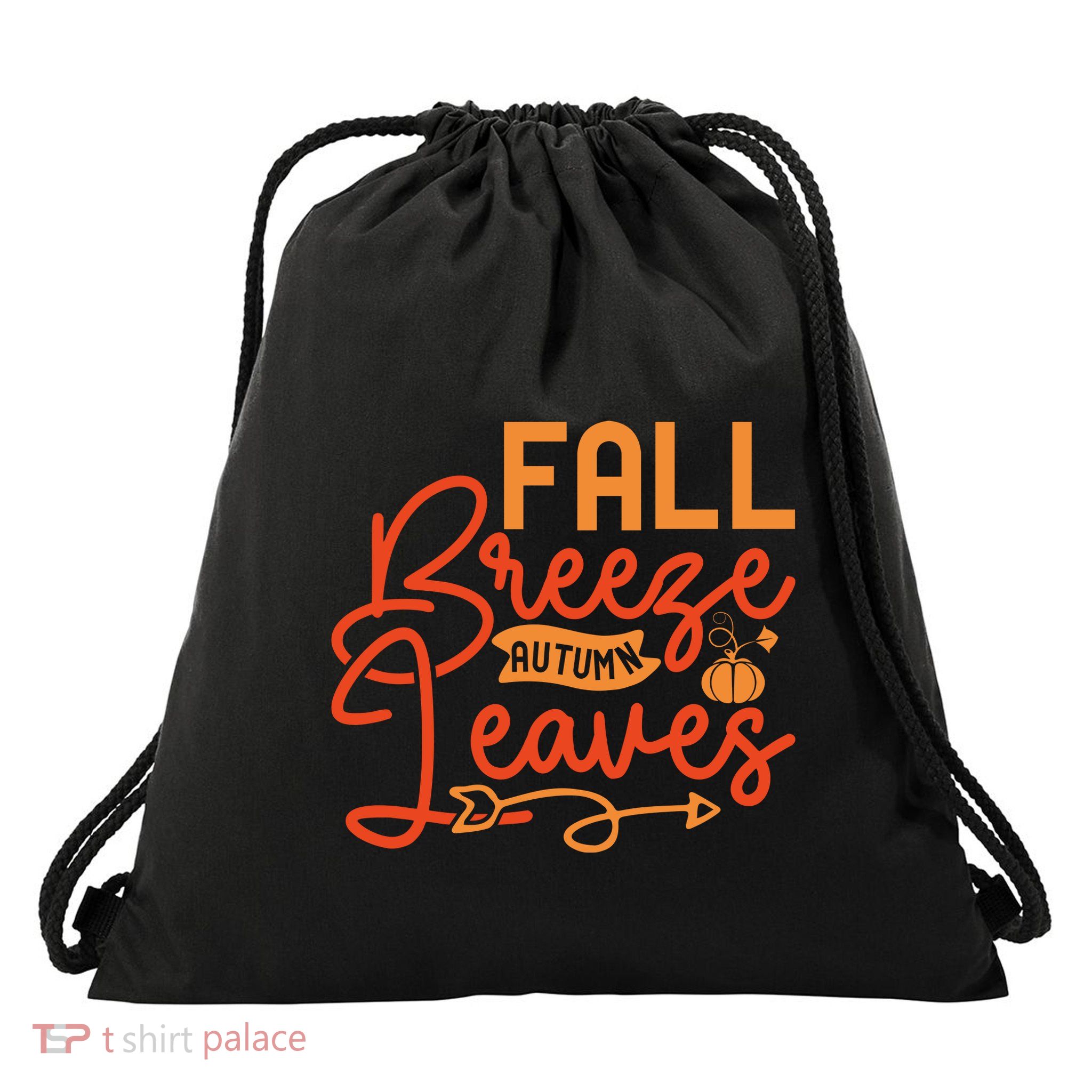 Autumn Breeze And Leaves Drawstring Bag