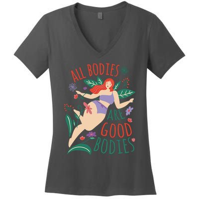 All Bodies Are Good Bodies Women's V-Neck T-Shirt