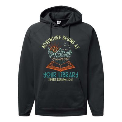 Adventure Begins At Your Library Summer Reading 2024 Performance Fleece Hoodie