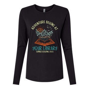 Adventure Begins At Your Library Summer Reading 2024 Womens Cotton Relaxed Long Sleeve T-Shirt