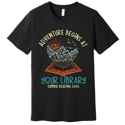 Adventure Begins At Your Library Summer Reading 2024 Premium T-Shirt