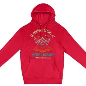 Adventure Begins At Your Library Summer Reading 2024 Premium Pullover Hoodie