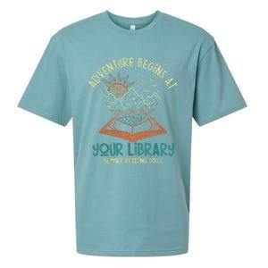 Adventure Begins At Your Library Summer Reading 2024 Sueded Cloud Jersey T-Shirt