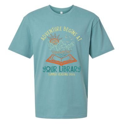 Adventure Begins At Your Library Summer Reading 2024 Sueded Cloud Jersey T-Shirt