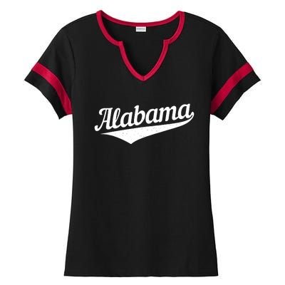 Alabama Bama Al Pride State Vintage Retro Sports Style Ladies Halftime Notch Neck Tee