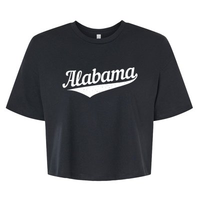 Alabama Bama Al Pride State Vintage Retro Sports Style Bella+Canvas Jersey Crop Tee