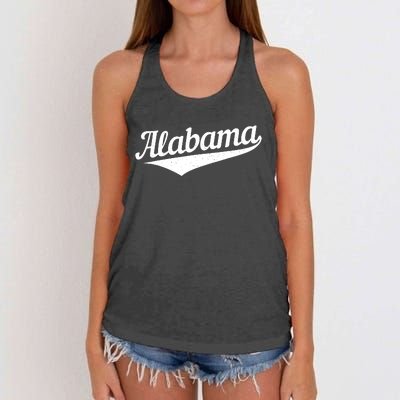 Alabama Bama Al Pride State Vintage Retro Sports Style Women's Knotted Racerback Tank