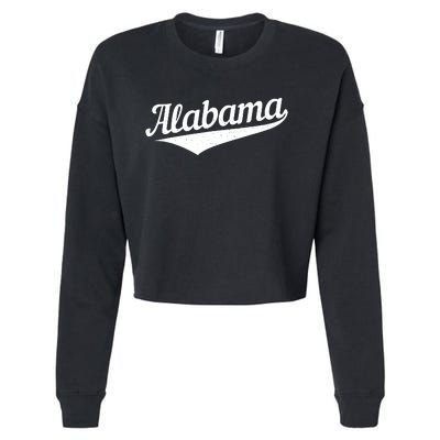 Alabama Bama Al Pride State Vintage Retro Sports Style Cropped Pullover Crew