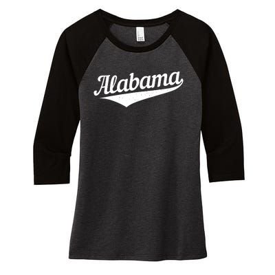 Alabama Bama Al Pride State Vintage Retro Sports Style Women's Tri-Blend 3/4-Sleeve Raglan Shirt