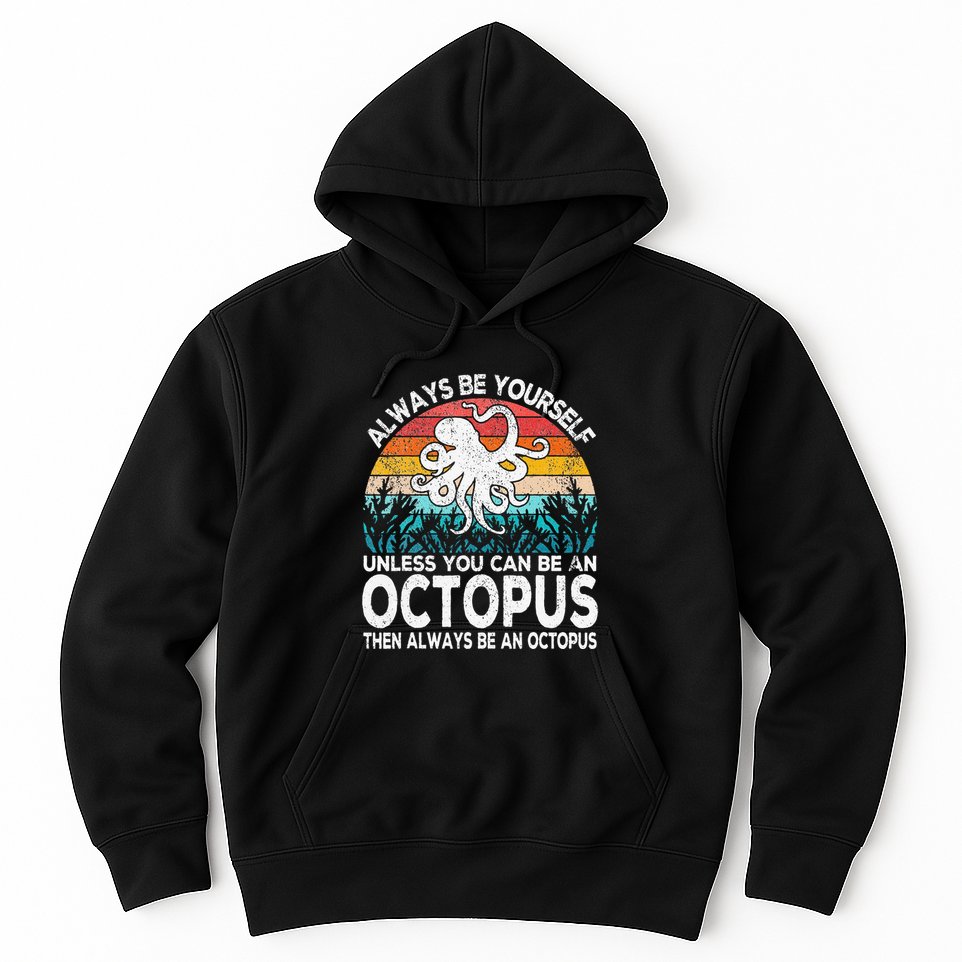 Always Be An Octopus Lover Funny Octopus Quote Retro Hoodie