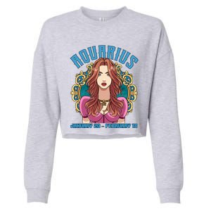 Aquarius Birthday Astrology Horoscope Zodiac Air Sign Gift Cropped Pullover Crew