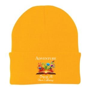 Adventure Begins At Your Library Summer Reading 2024 Flowers Cool Gift Knit Cap Winter Beanie