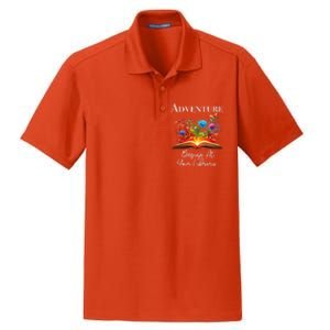 Adventure Begins At Your Library Summer Reading 2024 Flowers Cool Gift Dry Zone Grid Polo