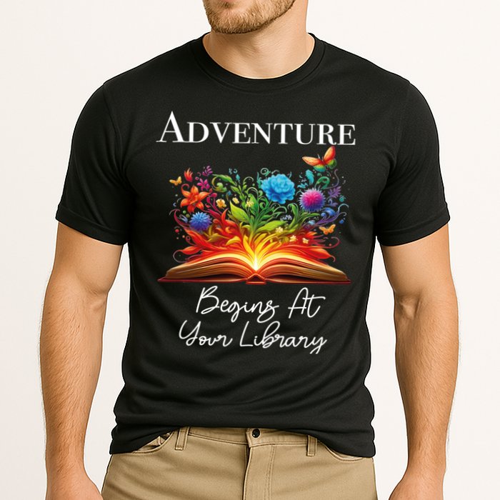 Adventure Begins At Your Library Summer Reading 2024 Flowers Cool Gift Performance Shirt