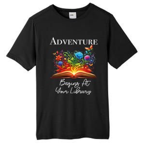 Adventure Begins At Your Library Summer Reading 2024 Flowers Cool Gift Tall Fusion ChromaSoft Performance T-Shirt